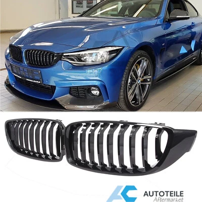 Kühlergrill Grill Nieren für BMW 4er F32 F33 glanz schwarz Einzelsteg - Bild 1 von 4