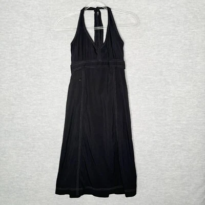 Vestido Athleta Talla 4 Alto 4T Negro Pack Everywhere Halter Viaje Puntada en contraste Foto 1 de 4