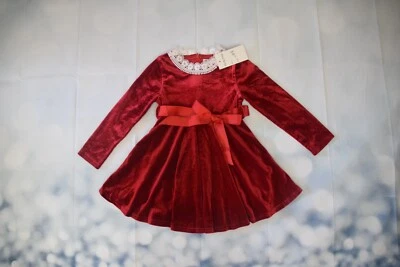 Mädchen Kleid NEU Mädchen Festkleid Samtkleid Mädchen Weihnachtskleid 4-14 Kleid - Bild 1 von 4