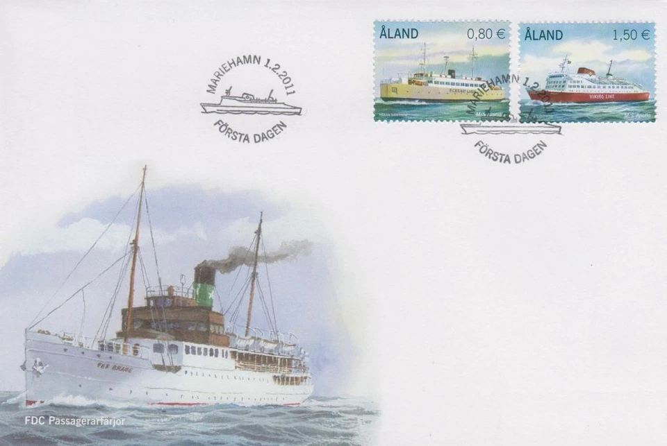 Aland Vintage Europa Barcos Vikingos Pasajeros Ferries Aland Finlandia Como Nuevo FDC 2011 Foto 1 de 1