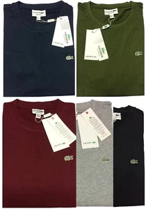 LACOSTE SHORT SLEEVE PIMA COTTON BRAND NEW CREW NECK T-SHIRT 75% SUMMER SALE - Picture 1 of 7