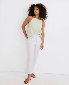NWT Madewell The High Rise Slim Boyfriend Denim Jeans in Tile White Size 31 - Picture 1 of 8