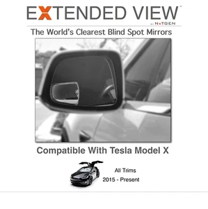 Extended View™ Tesla Model X Blind Spot Mirrors | Tesla Blindspot Mirror (2 pk) - Picture 1 of 5
