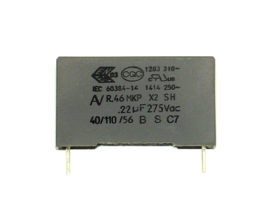MARKENLOS 1x 0,22µF 275V~ AV R.46 MKP X2 M (.22µF,220nF,uF,Kondensatoren,Kondensator)G172
