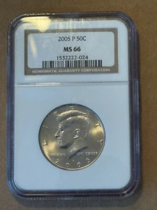 2005-P 50c KENNEDY HALF DOLLAR NGC MS66 GEM - Picture 1 of 2
