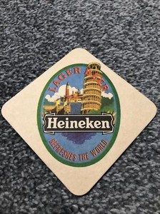 Vintage Heineken Tower Of Pisa, Italy  1978 Beer Mat Rare