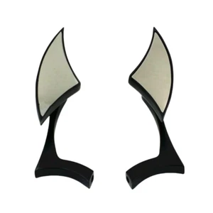 Black Spear Mirrors For Harley Dyna Softail Sportster Road King Electra Custom - Picture 1 of 4