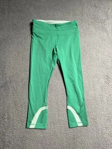 LULULEMON RUN INSPIRE SPEED CROP CAPRI LEGGINGS Size 4 NEON GREEN - Picture 1 of 10