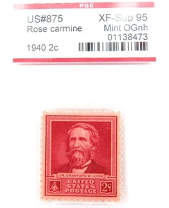 .US STAMP #875 1940 2c ROSE CARMINE PSE GRADED XF-SUP 95 MINT OGnh. - Picture 1 of 2