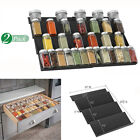 Adjustable Spice Rack 4 Tier Expandable Tray Drawer Organizer Kitchen 2 Pack UK.