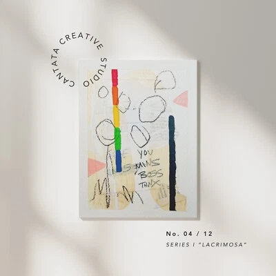 Obra de arte collage estético original vintage - arte de pared pequeño - medios mixtos Foto 1 de 4