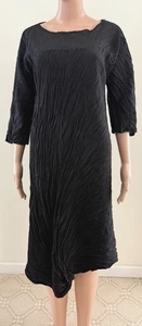 Midikleid Babette Größe M Plissee 3/4 Arm schwarz Y2K Vintage - Bild 1 von 10