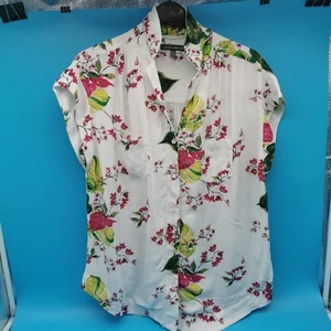 Laura Ashley Women's Floral Blouse UK 14 EU 40 US 10 FR 42 100% Cotton Button Up - Picture 1 of 13