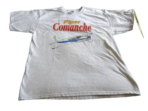 Vintage 90s Y2K Piper Comanche Plane T-Shirt Heather Gray Size XL - Bild 1 von 8