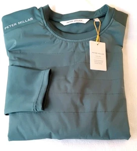 NWT MEDIUM Peter Millar Bond Elite Balsam Green Crewneck Pullover MSRP $200 - Picture 1 of 6