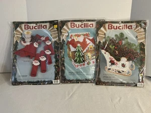 3 kit tela plastica natalizia Bucilla vintage - Foto 1 di 7