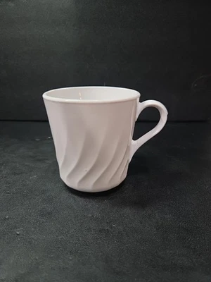 Taza Corelle Enhancements blanca remolino, taza vintage, Corning EE. UU., taza resistente Foto 1 de 4