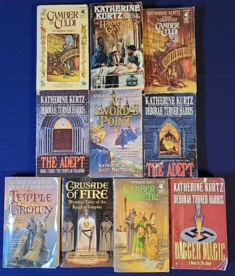 10 Books by Katherine Kurtz - Camber - Knights Templar - The Adept Paperbacks Ac - Image 1 of 4