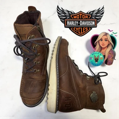 Harley-Davidson Hagerman Hombres Motociclista 7.5M Cuero Marrón Botas de Montar al Tobillo D93470 Foto 1 de 4