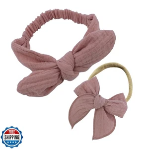 Sugarmelon Original Baumwollgaze Stirnband für Neugeborene Kleinkind Säugling Baby Mädchen - Bild 1 von 5