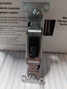 LOT (10)EATON 1301BK QUIET SINGLE SWITCH( BLACK) - Picture 1 of 7