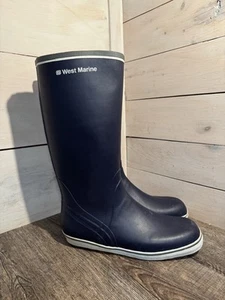 West Marine Tall Sea Boots Size 11 Navy Blue Deck Boot Anti Scuff Fishing EU 45 - Bild 1 von 10