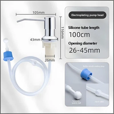 47''Sink Soap Dispenser Kitchen Stainless Steel Hand Liquid Pump Bottle Tube Kit - Image 1 of 4