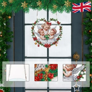 Acrylic Special Shape Christmas Angel DIY Diamond Painting Art Pendant Kit - Picture 1 of 10