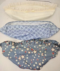 3 Longaberger Basket Fabric Liners Only Cream, Stars, Blue Americana Pattern - Picture 1 of 12