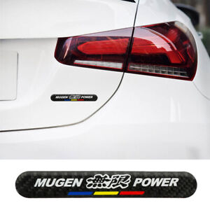 1Pcs Mugen Carbon Fiber Car Trunk Side Fenders Door Badge Scratch Guard Sticker