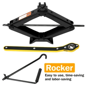3 Ton Scissor Jack Car Van Wind Up Tyre Lift Chrome Crank Handle Emergency Tool - Picture 1 of 11