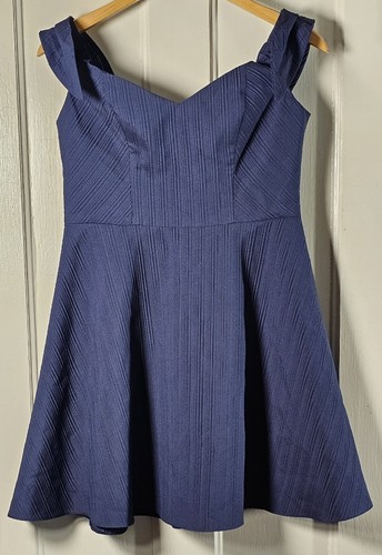 VETEMENTS Abito donna Topshop nuovo con etichette taglia Us 6 blu navy fiocco cravatta senza maniche fascia mini