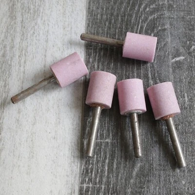 10 Stück Schleifstein 20,5mm Ø Schleifscheibe Schleifstift mit Stab Bohrmaschine - Bild 1 von 4