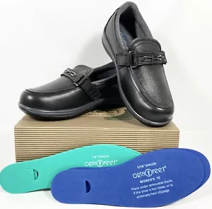 Orthofeet Scarpe Donna 10 X-Wide Nero Chelsea 817 Mocassini Ortopedici Lavoro Server - Foto 1 di 17