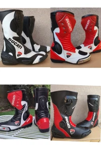 NEW DUCATI CORSE MOTORBIKE RIDING MOTORCYCLE RACING LEATHER SHOE/ BOOTS - Picture 1 of 6