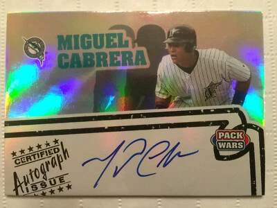2005 Topps Pack Wars MIGUEL CABRERA On Card Autograph Rare Short Print Tigers  - Image 1 of 2