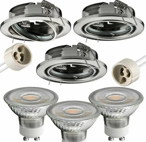 3er Set Einbaustrahler Schwenkbar inkl. warmweiss 2700k 5W LED (=50W Halogen) - Bild 1 von 27
