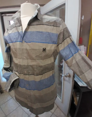 Camisa Zoo York Excelsior Para Hombre Manga Larga Gris Rayas Abotonada Talla M Bonita... Foto 1 de 4