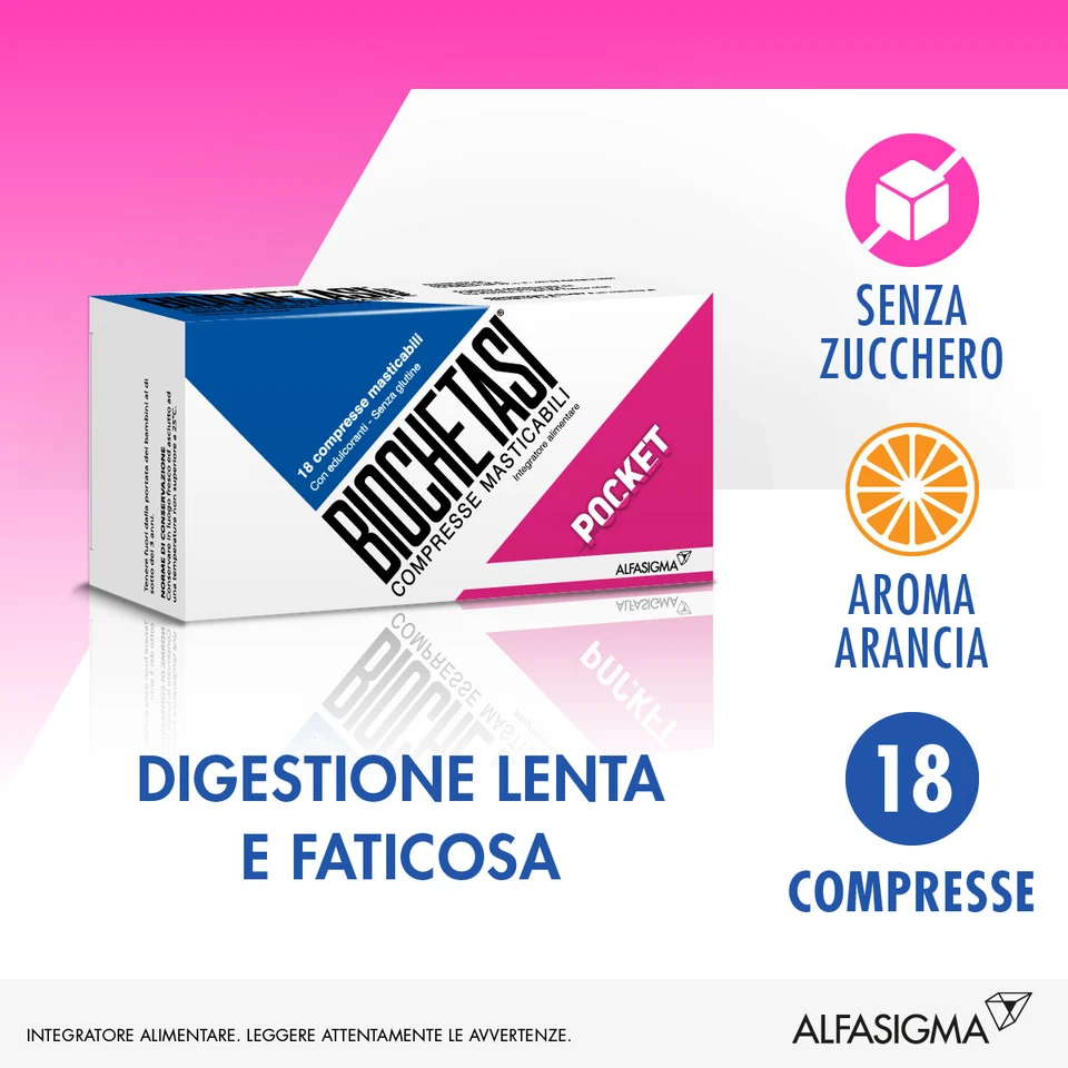 Biochetasi Pocket Alfasigma 18 Compresse Masticabili