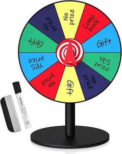 8 Inches Spinning Prize Wheel, 10 Slots Tabletop Spinner - Heavy Duty Base Roule - Picture 1 of 6