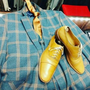 Handmade Men Designer shoes, Formal Shoes, Men Fashion Tan Oxford Dress shoes