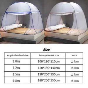 Portable Pop Up Bed Mosquito Net Tent with Bottom Insect Screen Canopy Folding . - Picture 1 of 18