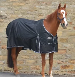 Turners Black Lightweight 50g Horse Pony Waterproof 600d Turnout Rug Ripstop - Picture 1 of 5