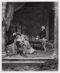 1800er Alexander Mark ROSSI Gravur "The 18th Century Tutor" SIGNIERT gerahmt COA - Bild 1 von 3