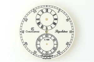 CHRONOSWISS Regulateur Chronograph C122 Silver NOS Watch Dial 29.6mm (ZB550) - Picture 1 of 2