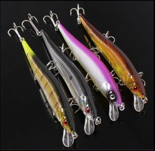 3PCS Bass Minnow Fishing Lures Wobbler Crank 4.53"/11.5cm Fish Tackle Crankbait