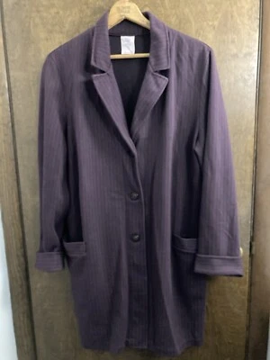 Weekenders Brand Long Blazer Maroon/Wine & Black Herringbone #548 Large Poly/Cot - Image 1 of 4