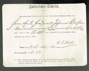 INTERIMS-SCHEIN f. BEGRÄBNISPLATZ DIEBSTEICH, 1902 - Bild 1 von 1