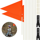 2 Pieces 6 Ft Bike Safety Flag With Pole, Safety Flag With Bicycle Mounting Brac