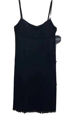 Democracy  Black Fringe Coctail Party Dress NWT sz 6 Flapper Style MSRP $154 - Image 1 of 4